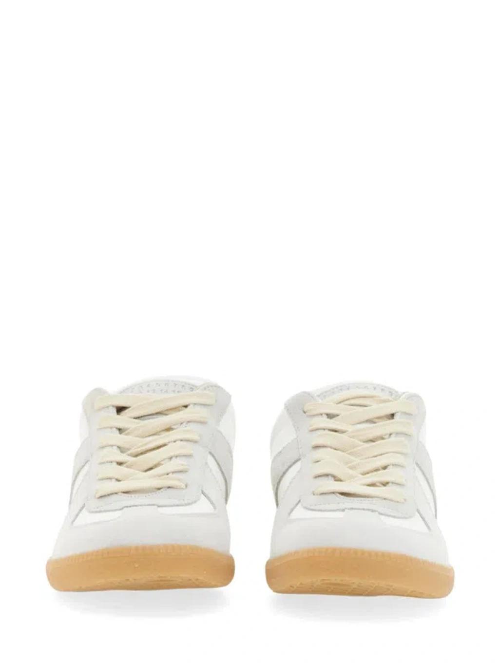 MAISON MARGIELA Replica Leather And Suede Sneakers In White Product Image
