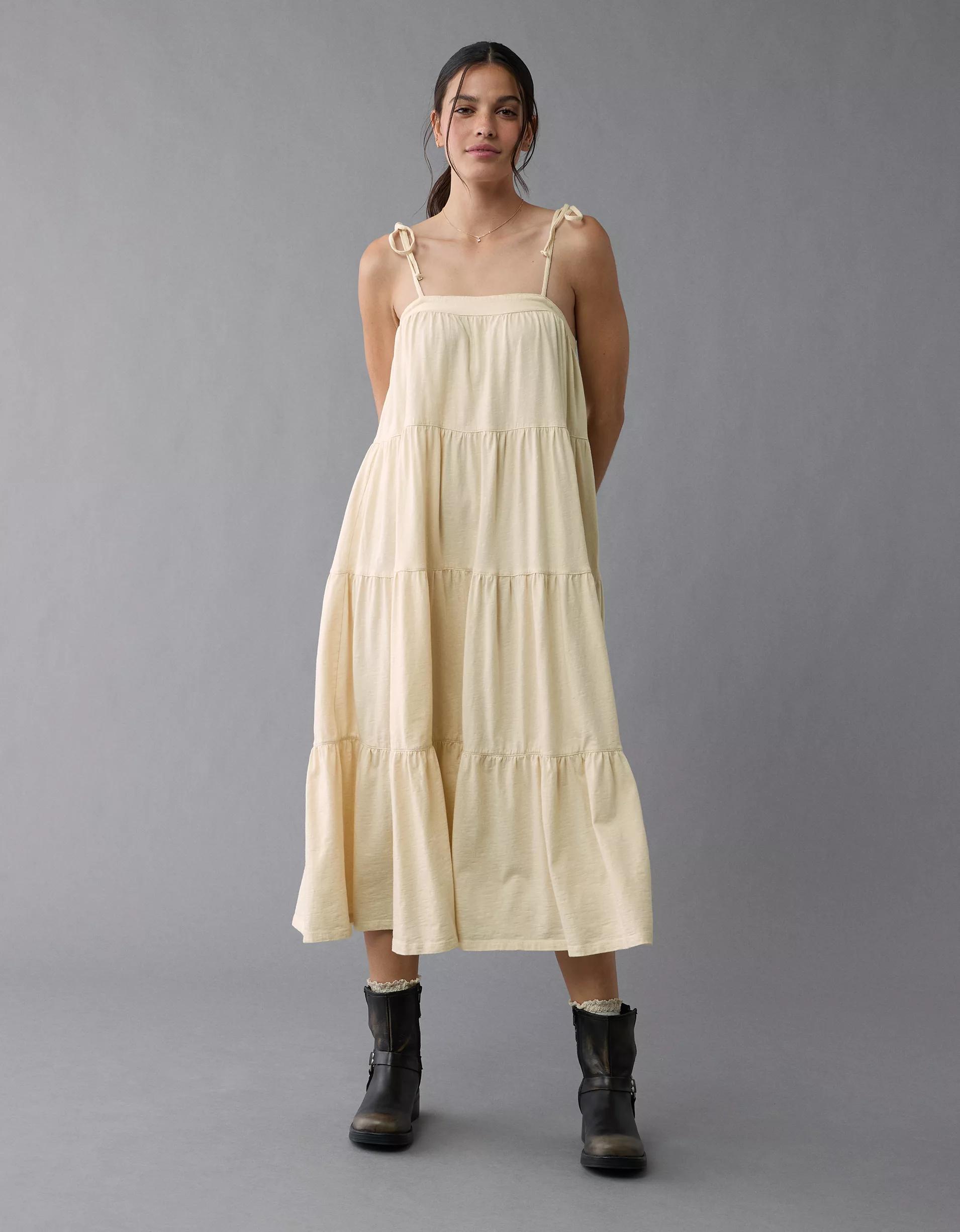 AE Sunchaser Knit Tie Shoulder Maxi Dress Product Image