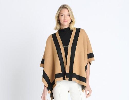 Colorblock Poncho Product Image
