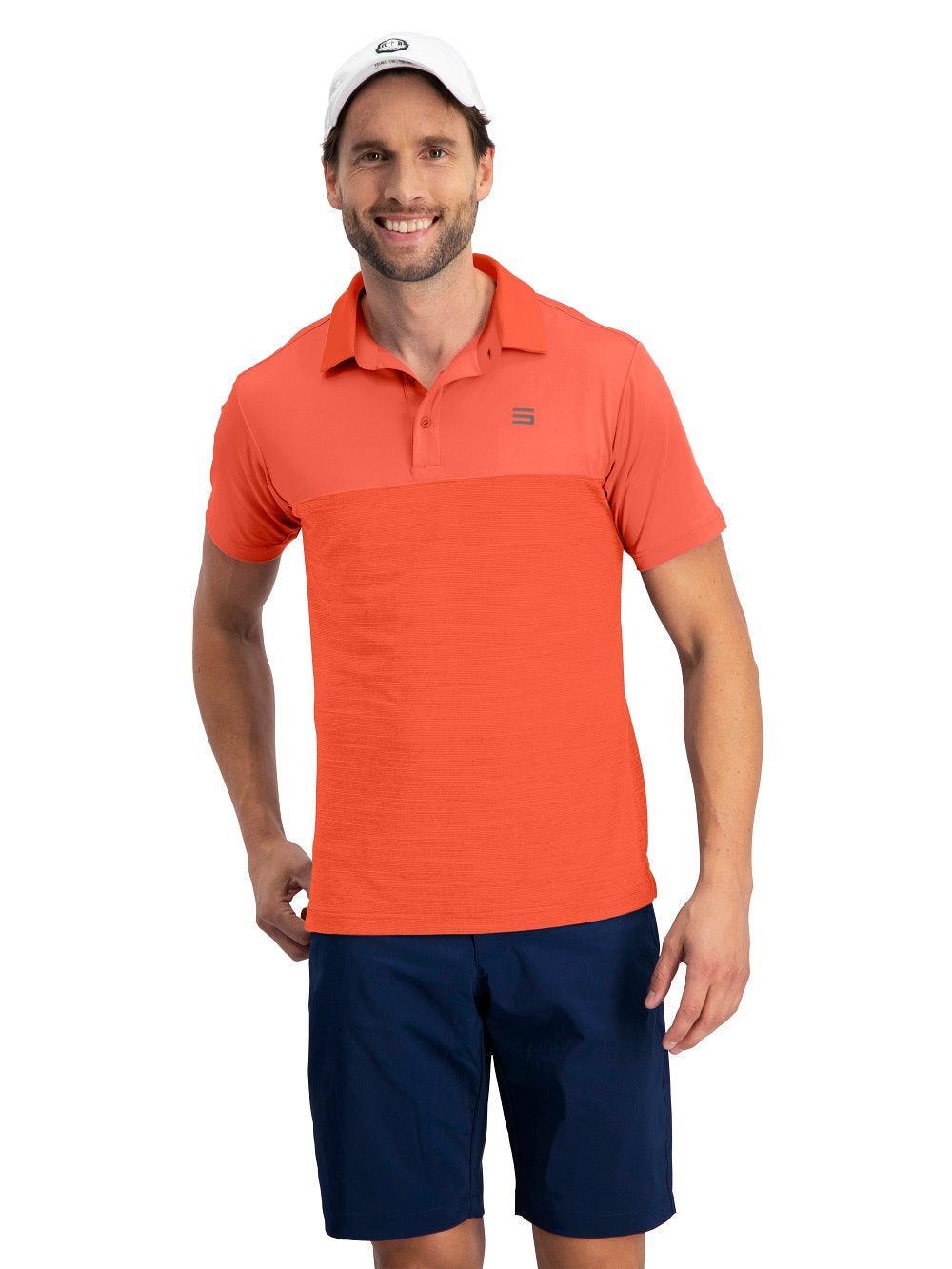 Three Sixty Six Men's Heathered Two-Tone Golf Polo Male Product Image