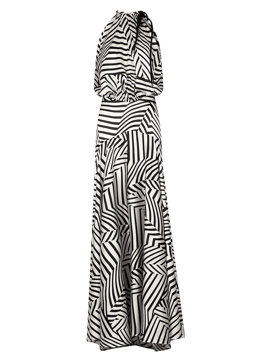 Womens Joss Striped Stretch-Silk Maxi-Dress Product Image