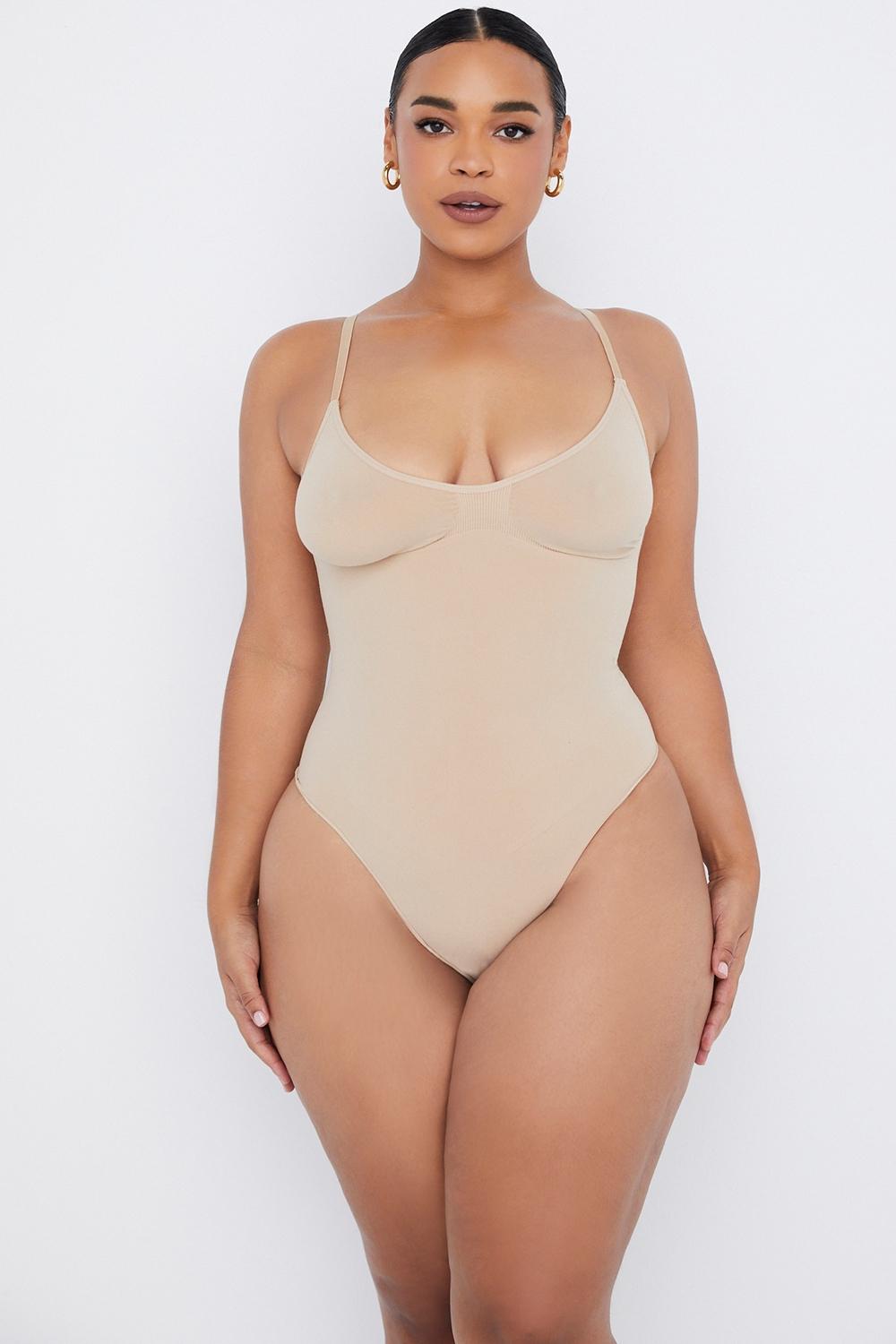  sculpting thong bodysuit almond Product Image
