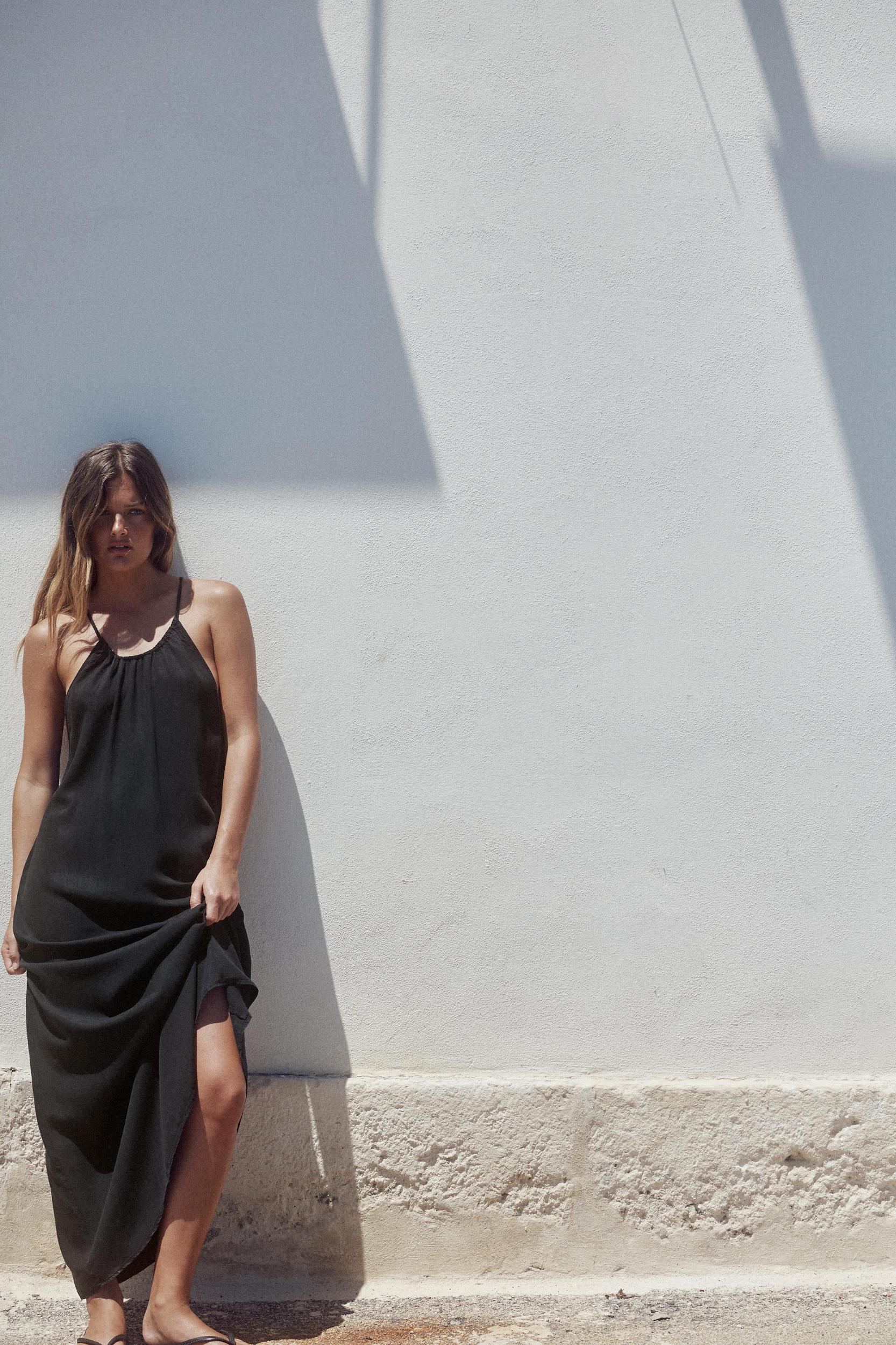 GATHERED HALTER DRESS Product Image