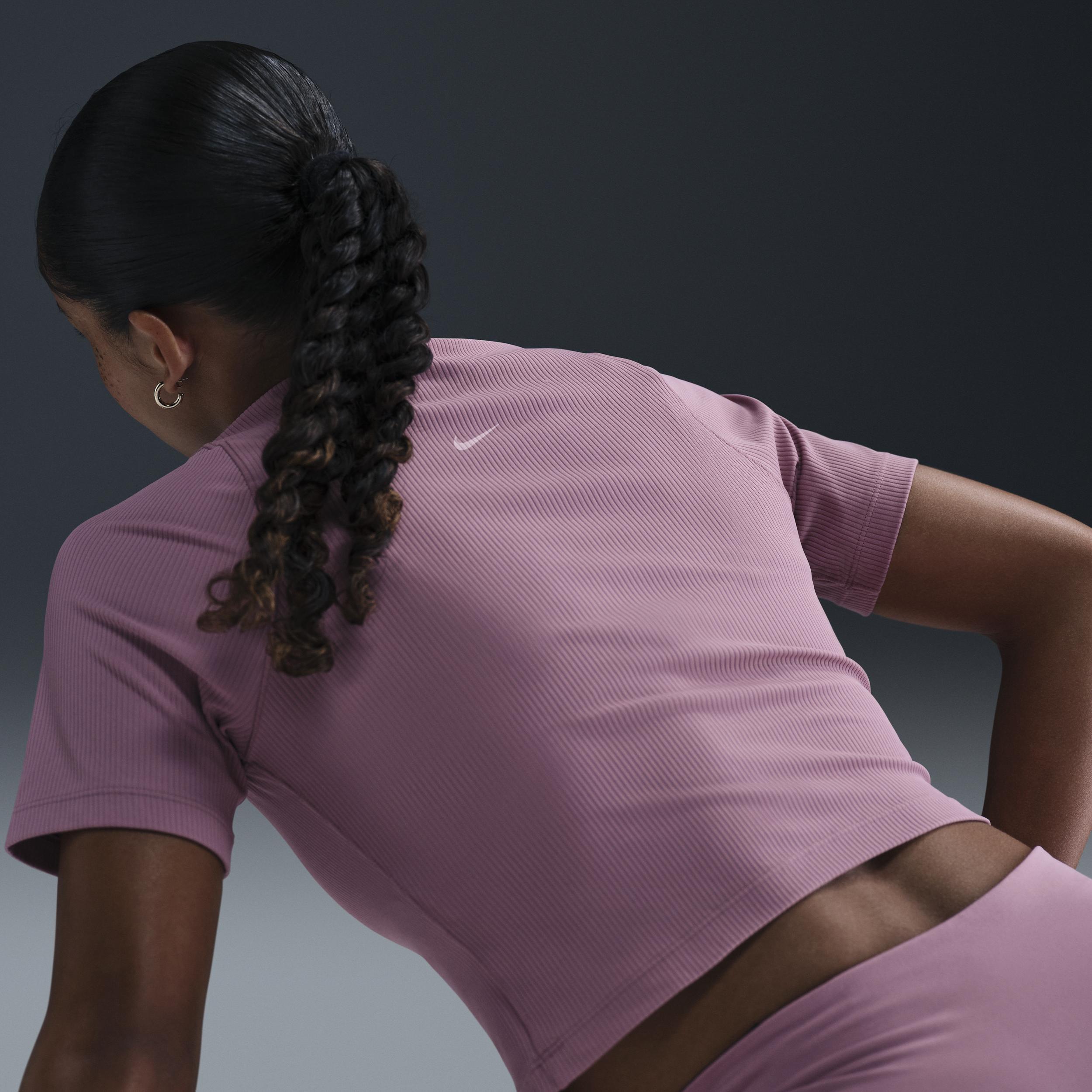 Nike Women's Zenvy Rib Dri-FIT Short-Sleeve Top Product Image