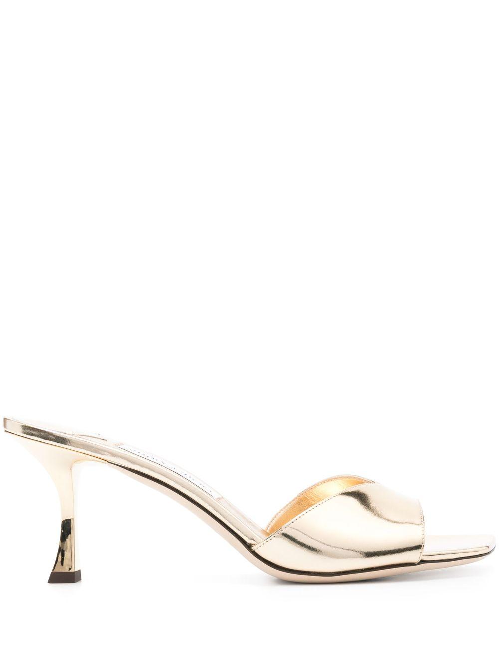 JIMMY CHOO Skye 70 Metallic Leather Sandals In Gold Product Image