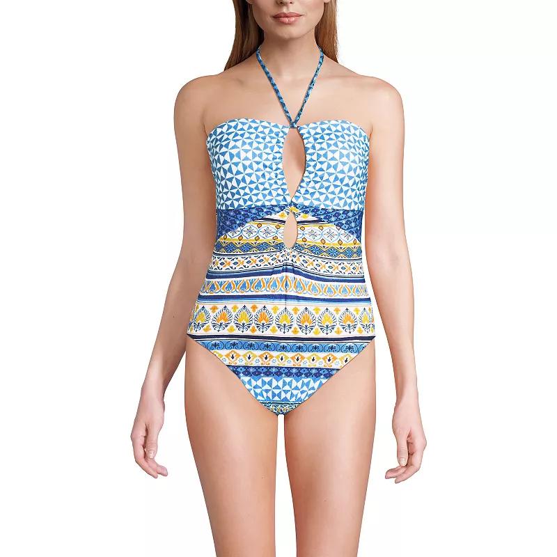 Women's Lands' End Cut Out Multiway Halter High Leg One Piece Swimsuit,  Product Image