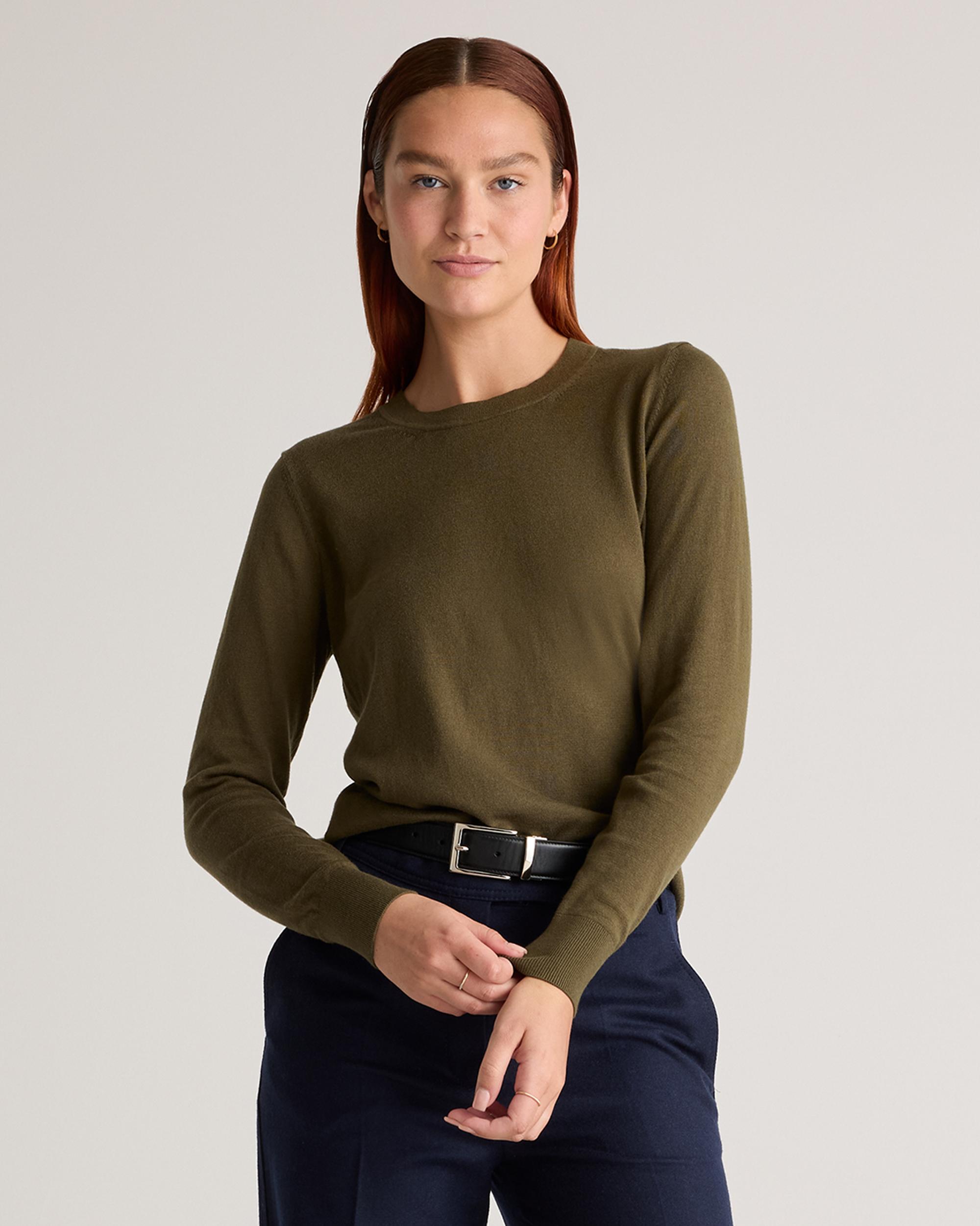 Quince | Women's Lightweight Cotton Cashmere Crew Sweater Size XS, Organic Cotton Product Image