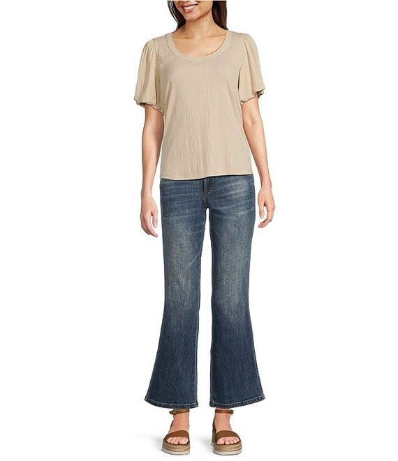 KUT from the Kloth Kelsey Stretch Denim Mid Rise Flare Leg Ankle Jeans Product Image