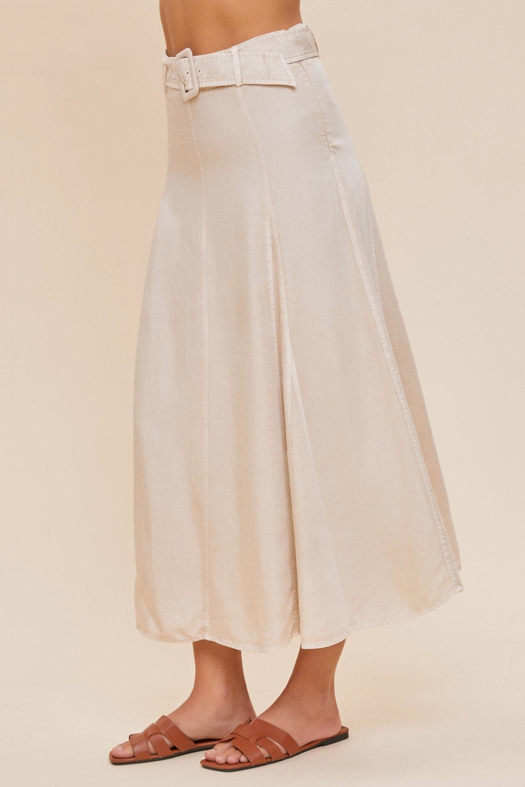 Belted Denim Skirt Product Image