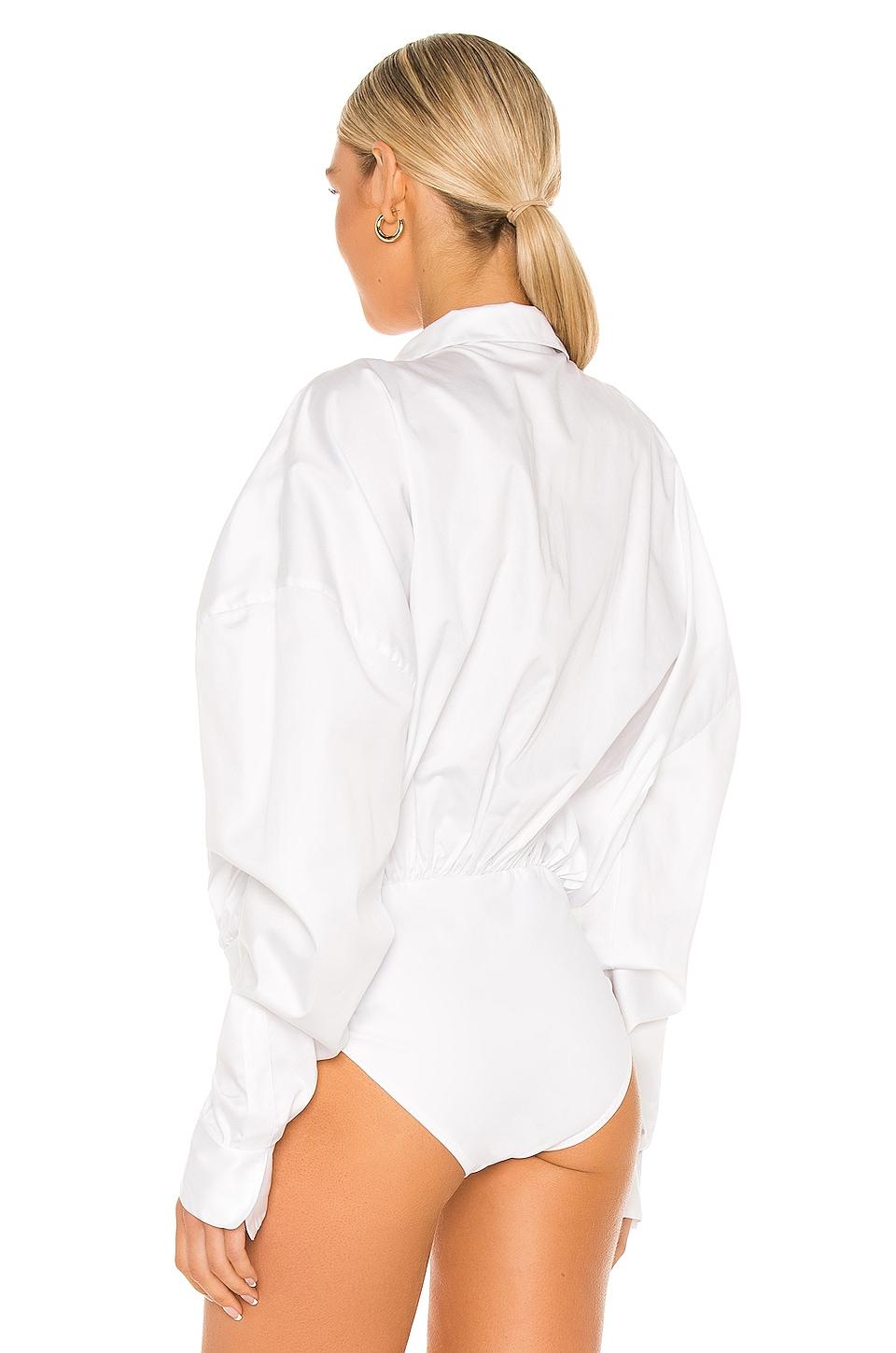 Oversized Boyfriend Shirt Bodysuit Norma Kamali Product Image