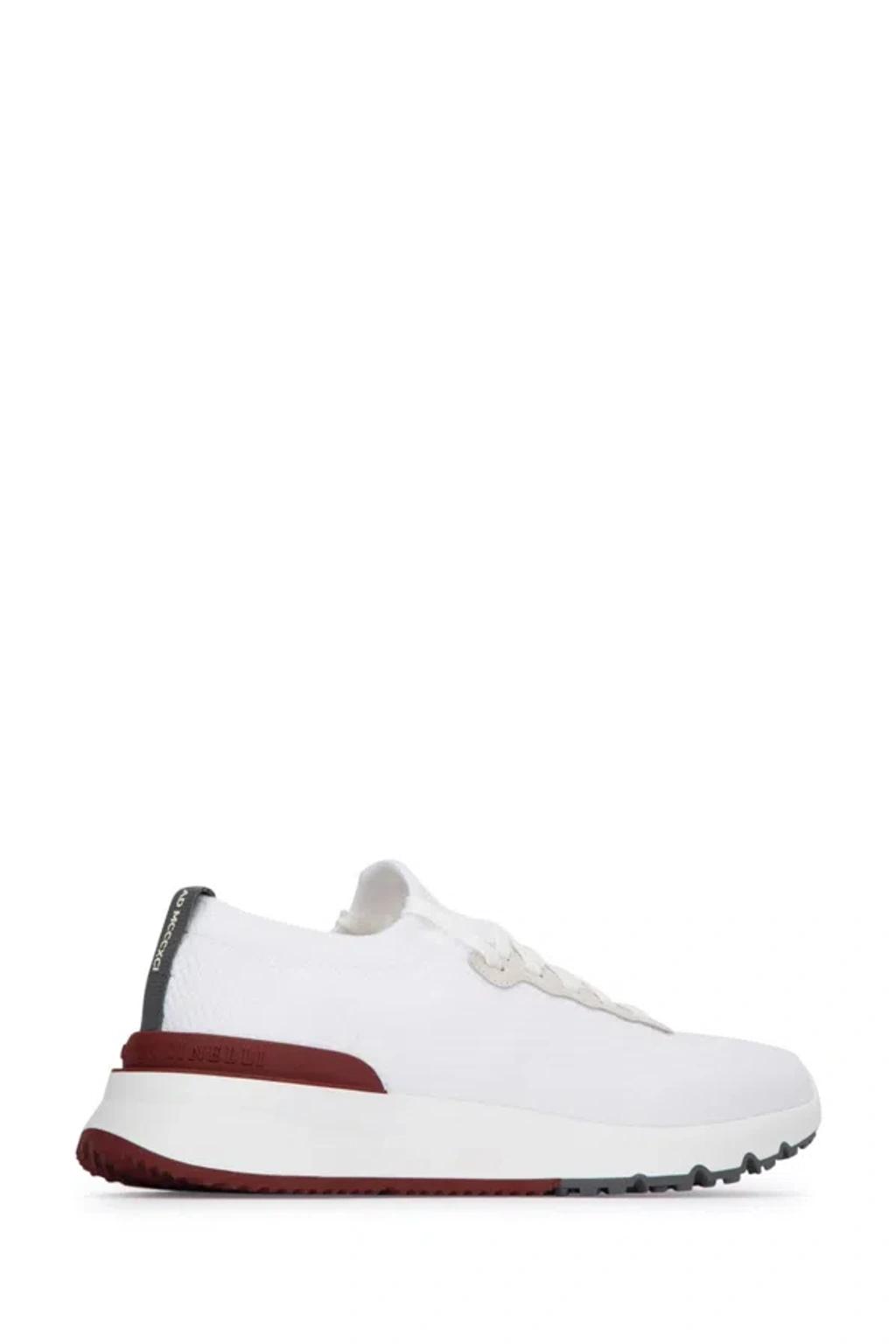 BRUNELLO CUCINELLI Cotton Knit Runners In White Product Image