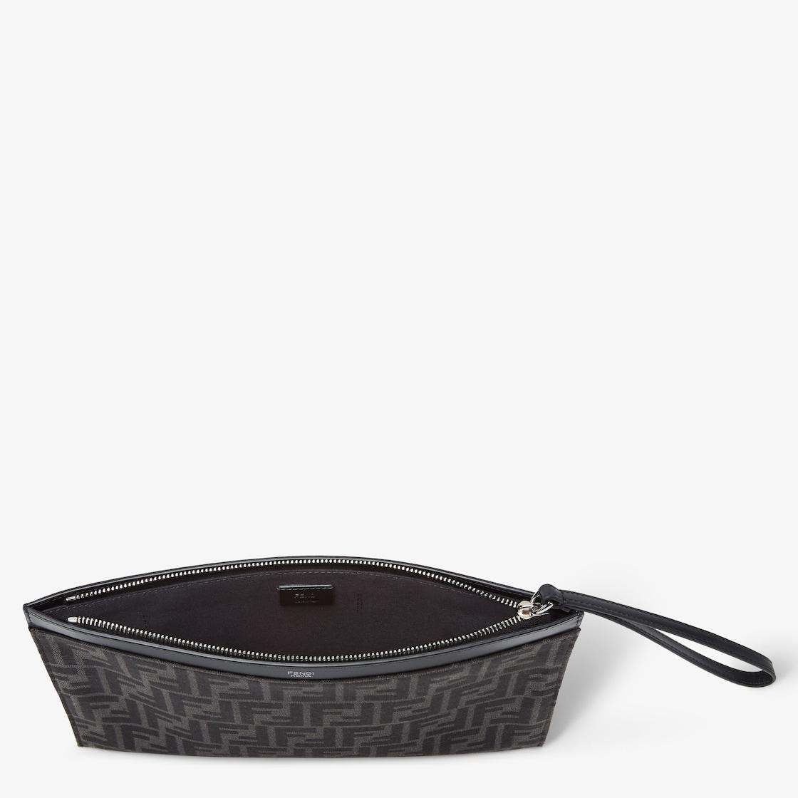 FF Jacquard Flat Pouch MediumBlack fabric pouch Product Image