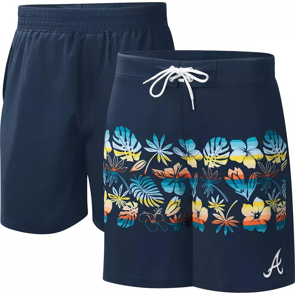 Men's G-III Sports by Carl Banks Navy Atlanta Braves Breeze Volley Swim Shorts,  Product Image