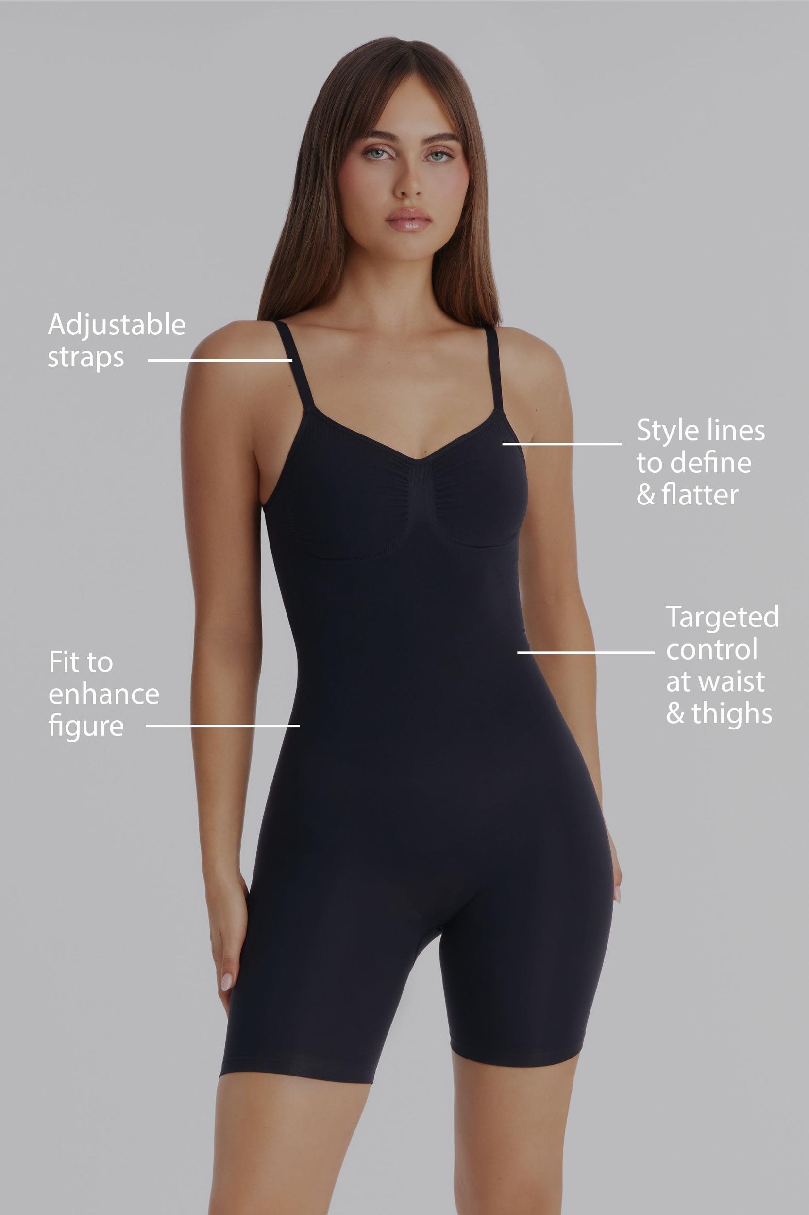 Nova Sculpt Seamless Strong Compression Low Back Thigh Shaping Bodysuit - Black Female Product Image