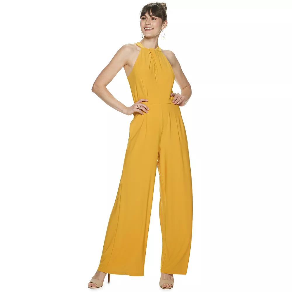 Women's Nina Leonard Wide-Leg Halter Jumpsuit,  Product Image