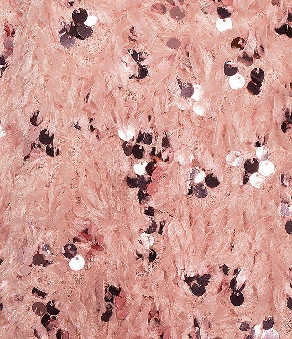 Layered With Love Misa Feather Sequin V-Neck Sleeveless Mini Dress Product Image