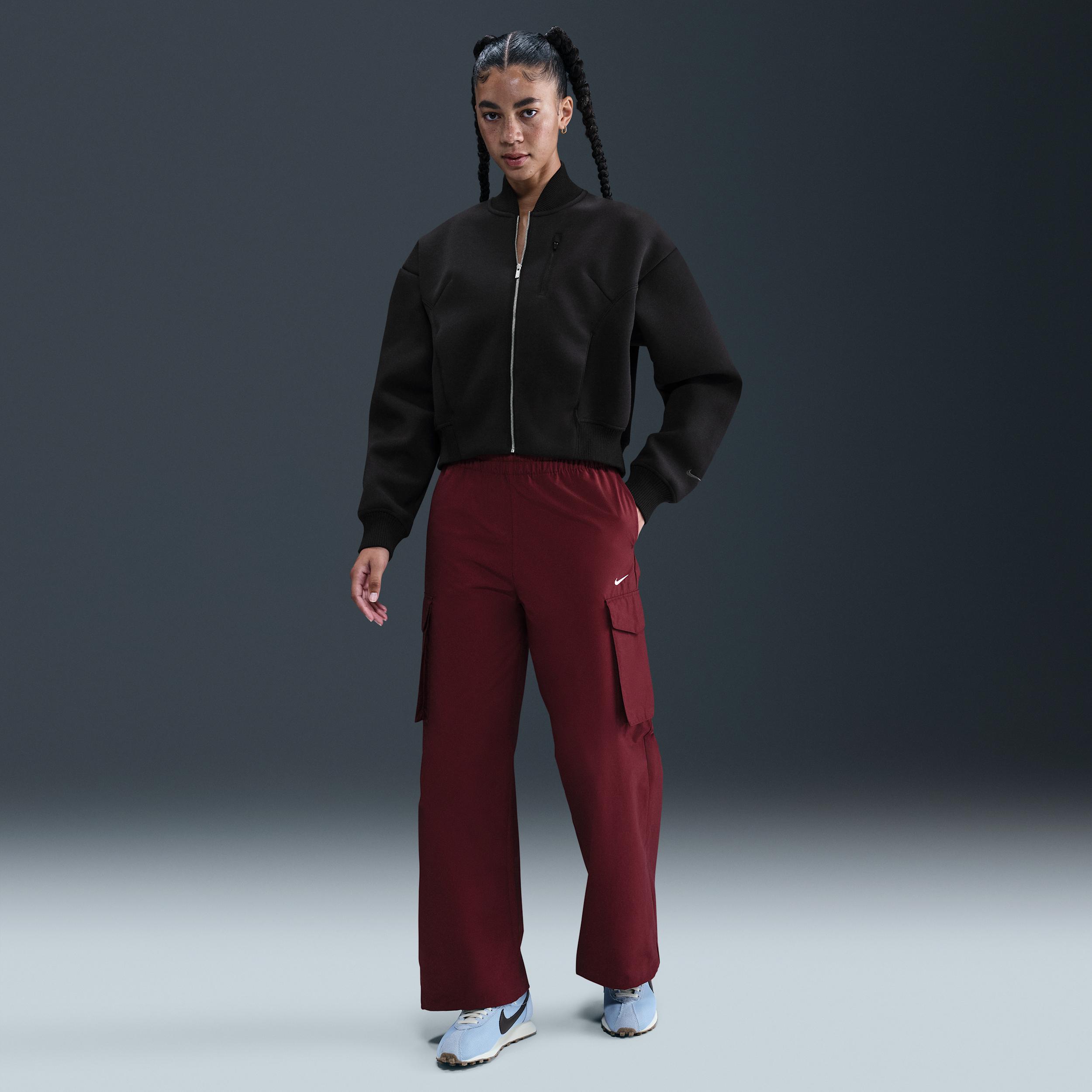 Womens Nike Sportswear Modern Fleece Oversize Destroyer Jacket | IB2679-133 Product Image