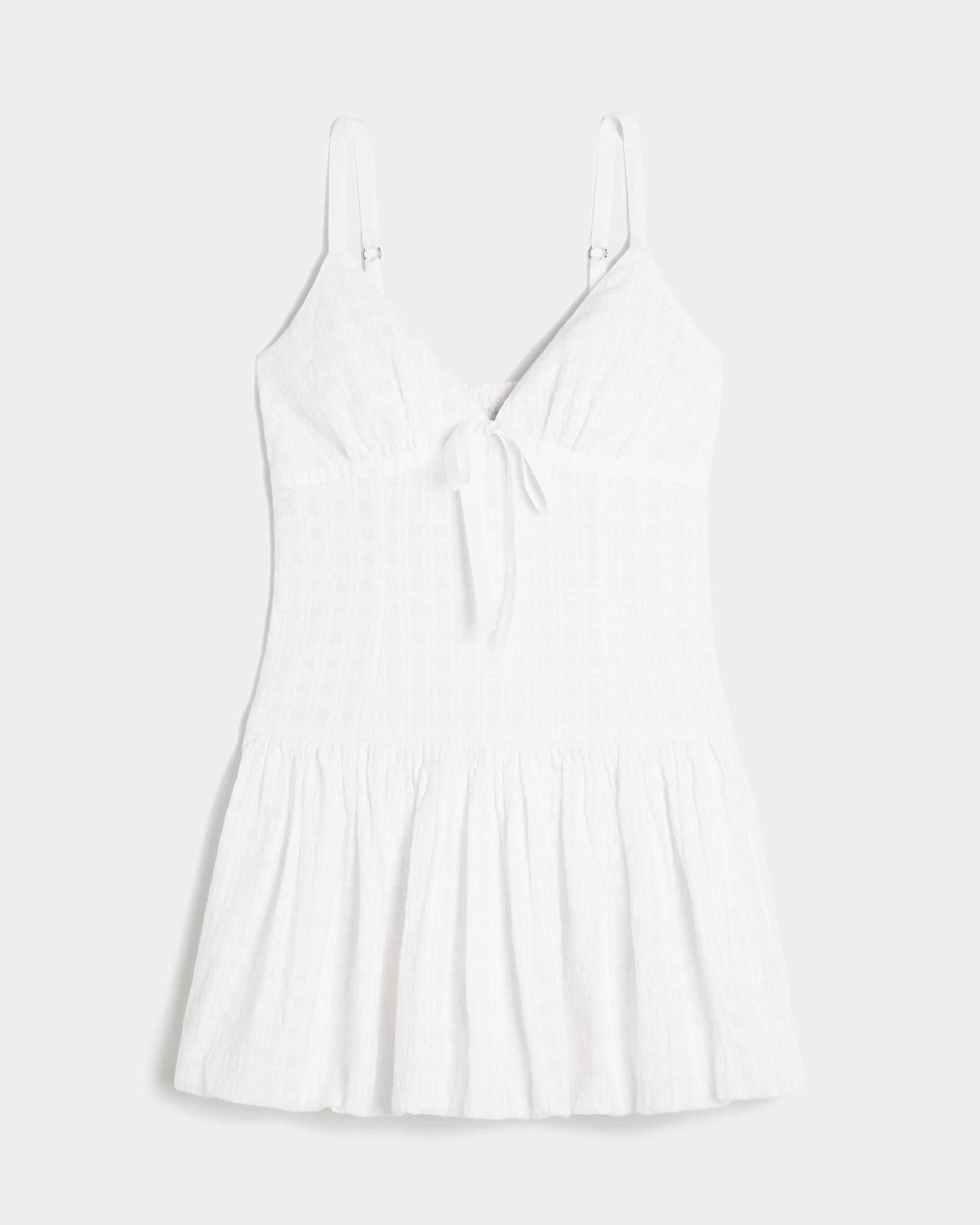 V-Neck Bubble Mini Dress Product Image