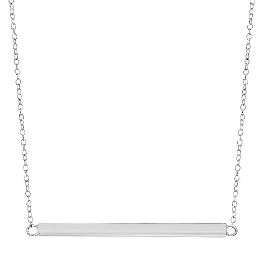 18k Gold Over Silver Bar Necklace, Women's, Size: 18", Yellow Product Image