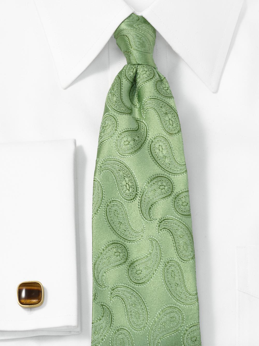 Paisley Woven Silk Tie - Green Product Image