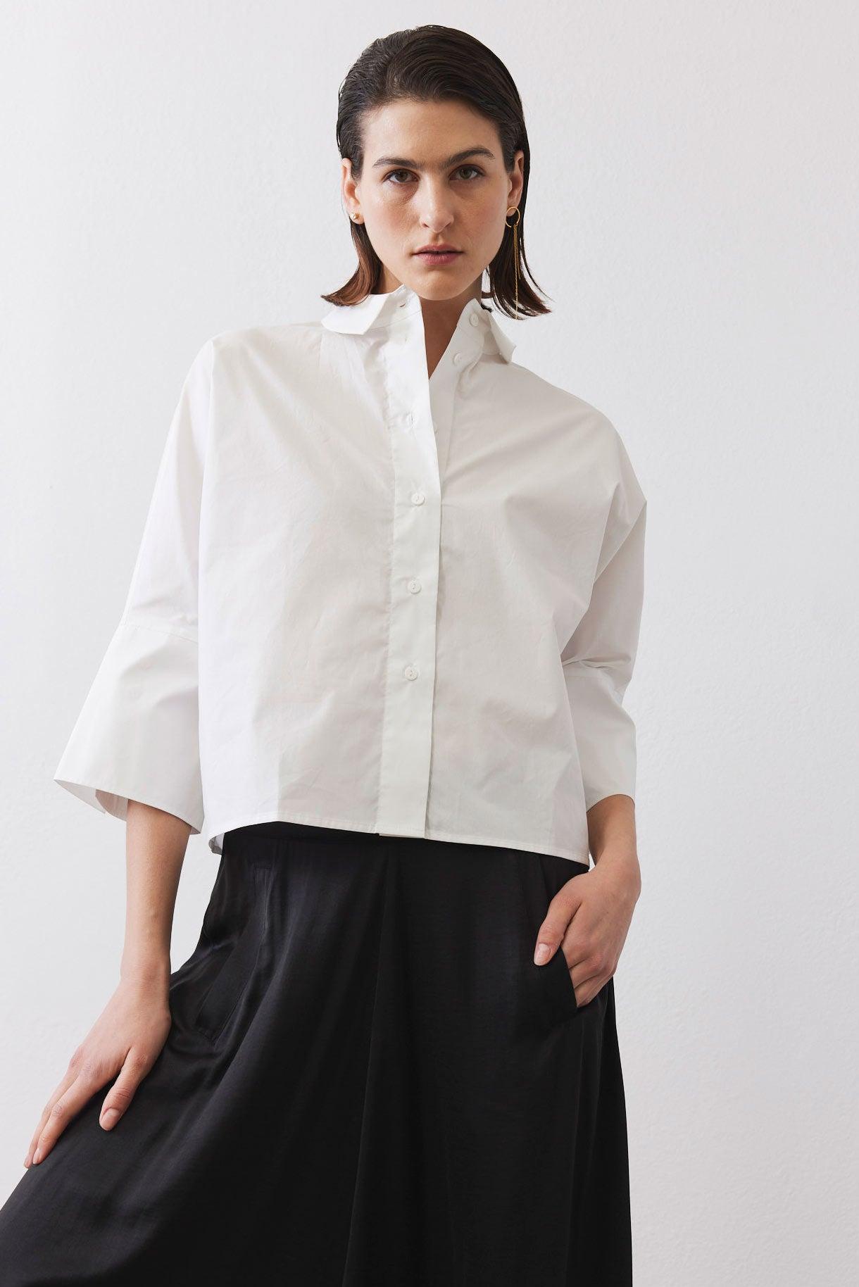 Oversized Poplin Cropped Blouse Product Image