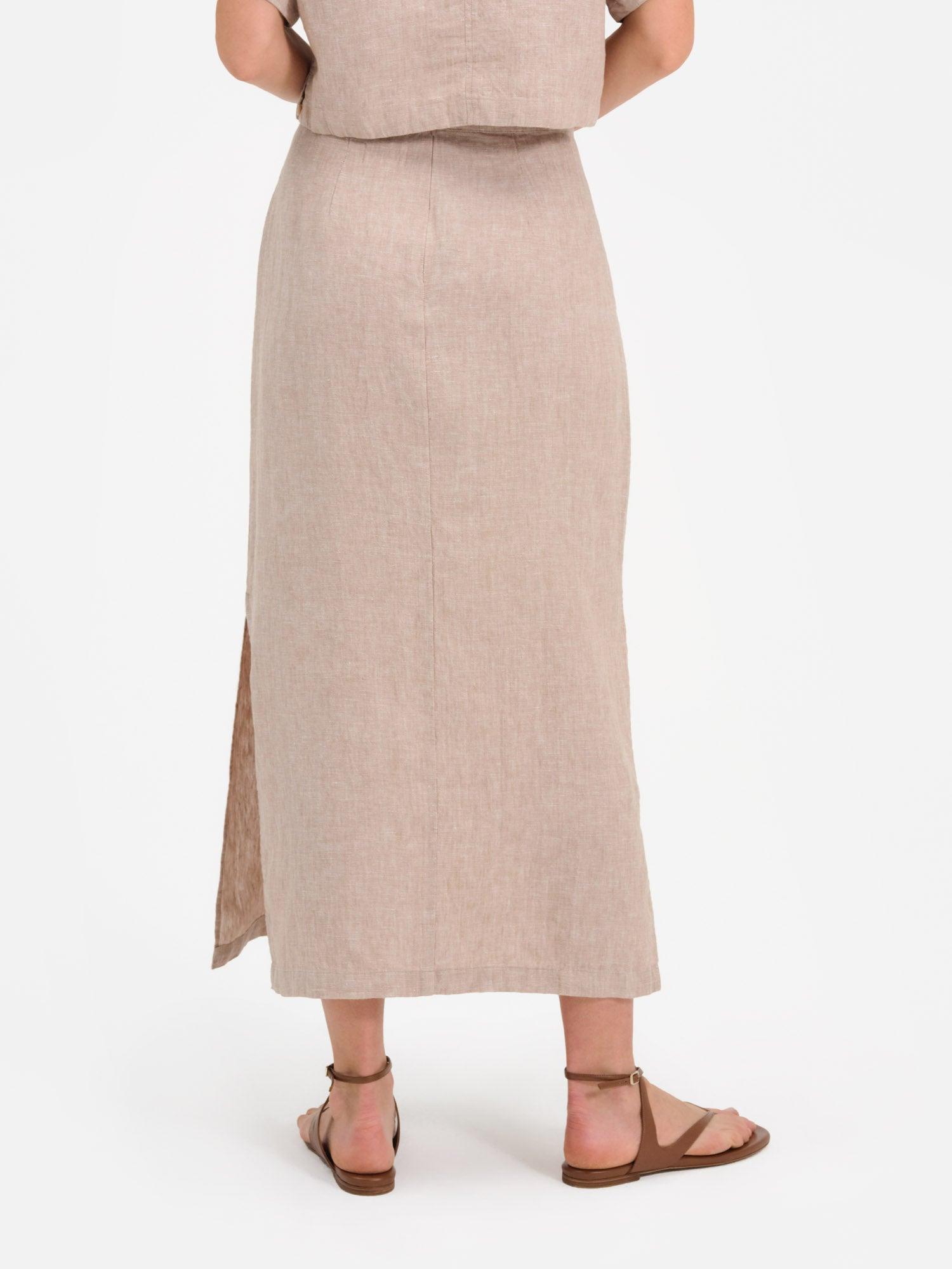 Organic Linen Midi Skirt Female Product Image