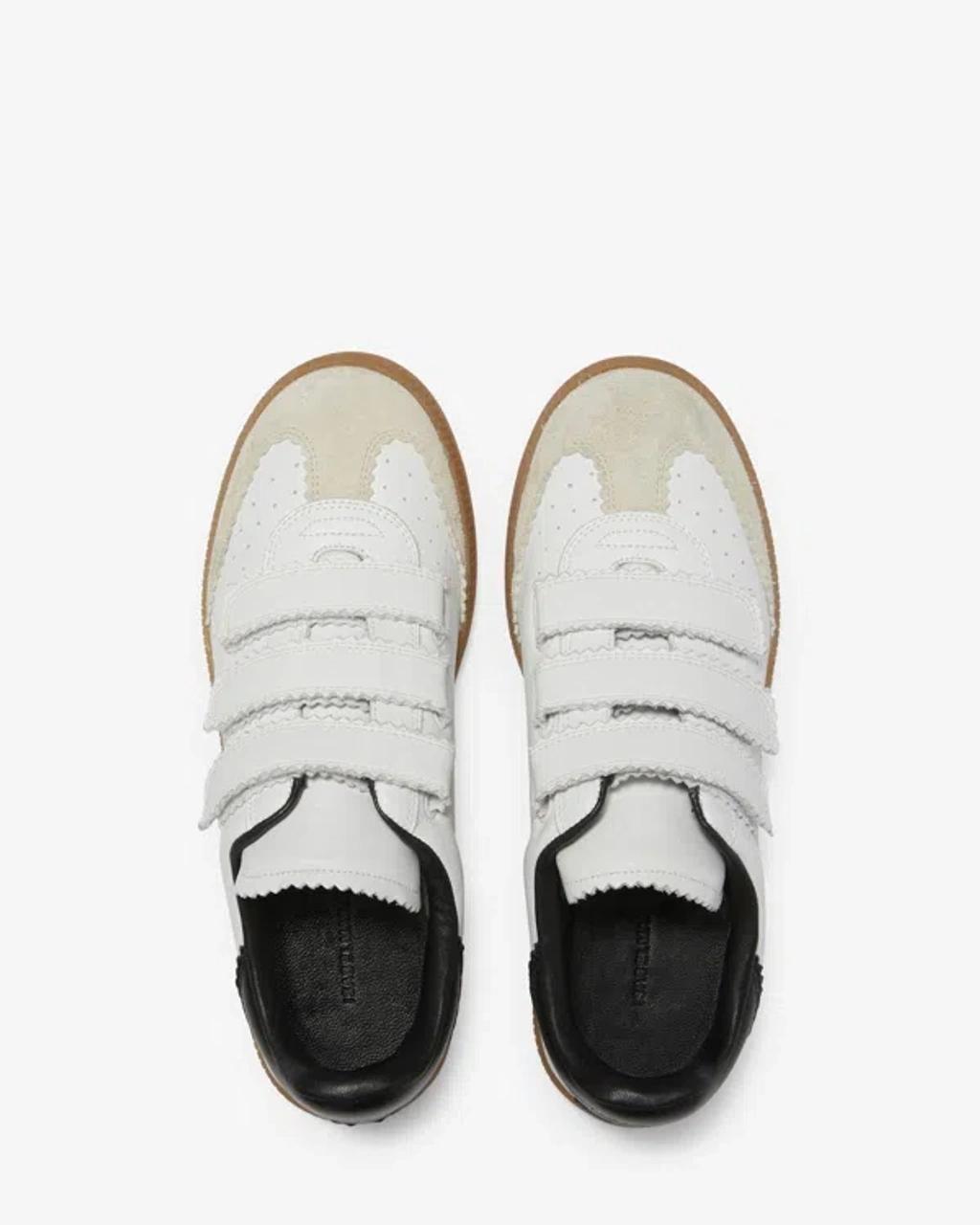 ISABEL MARANT Beth Suede-trimmed Leather Sneakers In White Product Image