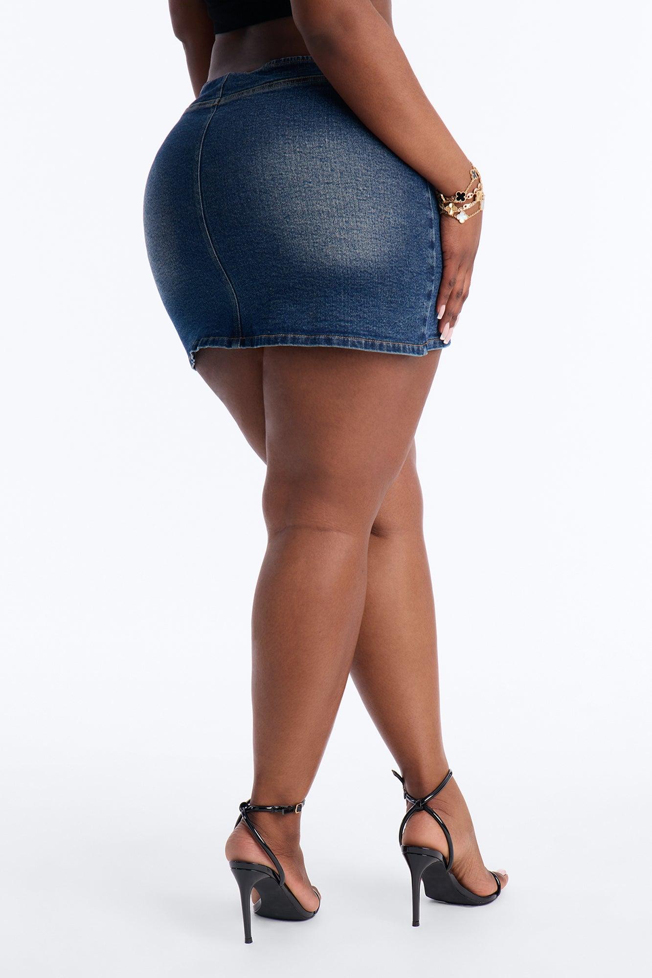 Ryder Mid Rise Stretch Denim Micro Mini Skort - Dark Wash Female Product Image