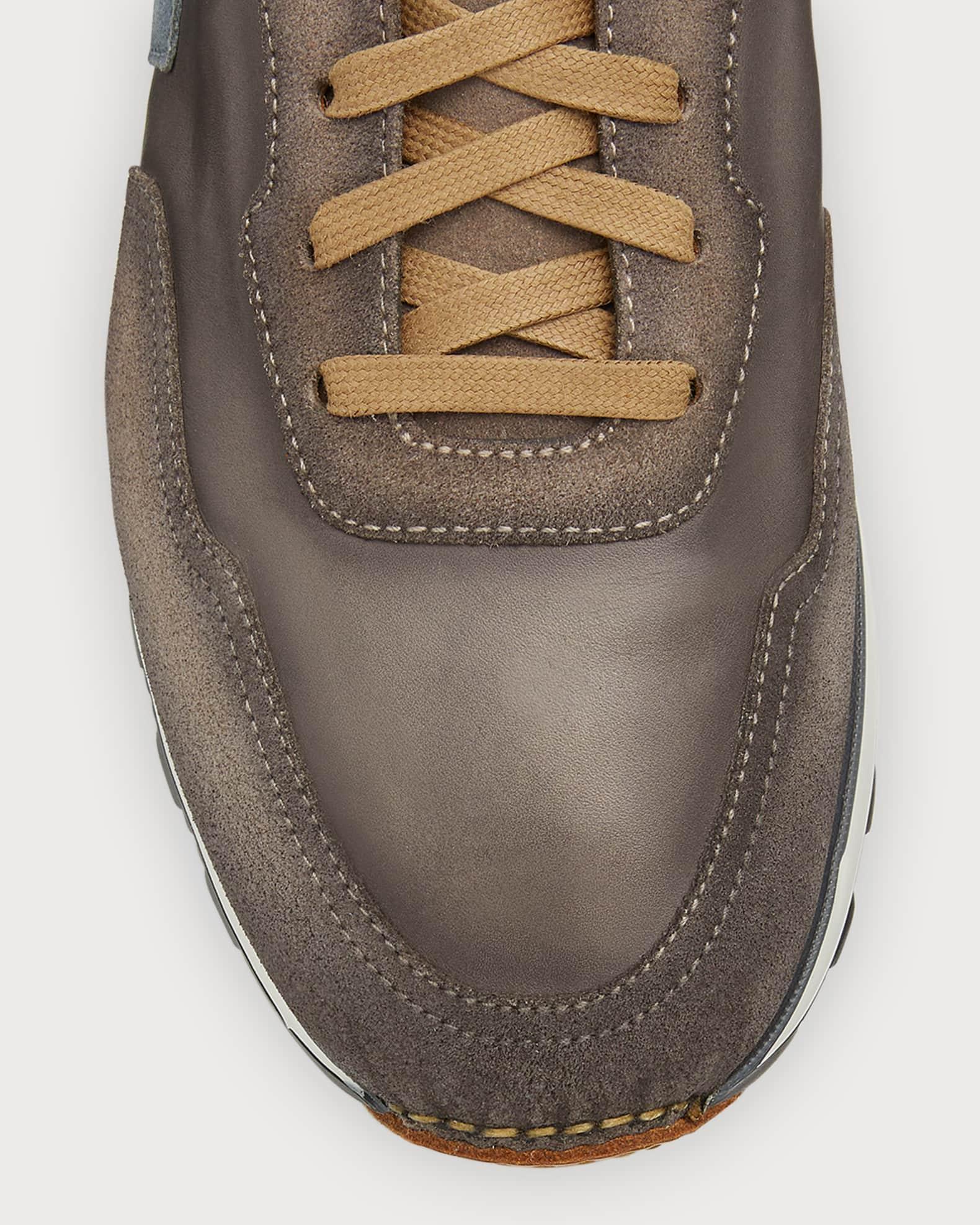 Men's Aero Leather & Suede Low-Top Sneakers Product Image