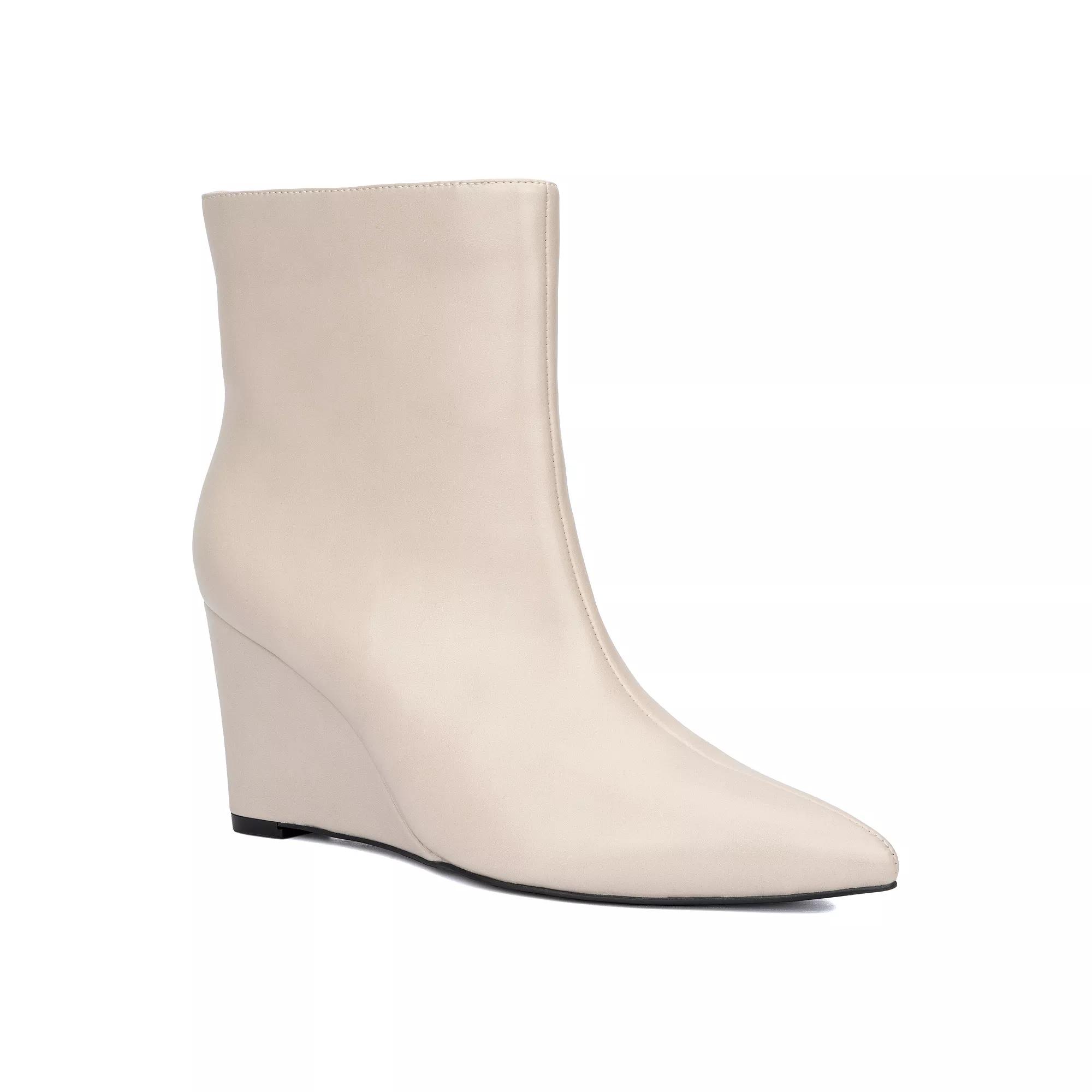 Fashion to Figure Hayley Women's Wedge Ankle Boots, Size: 8 Wide, Natural Product Image