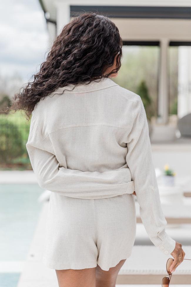 My First Pick Ivory Textured Collared Romper FINAL SALE Product Image