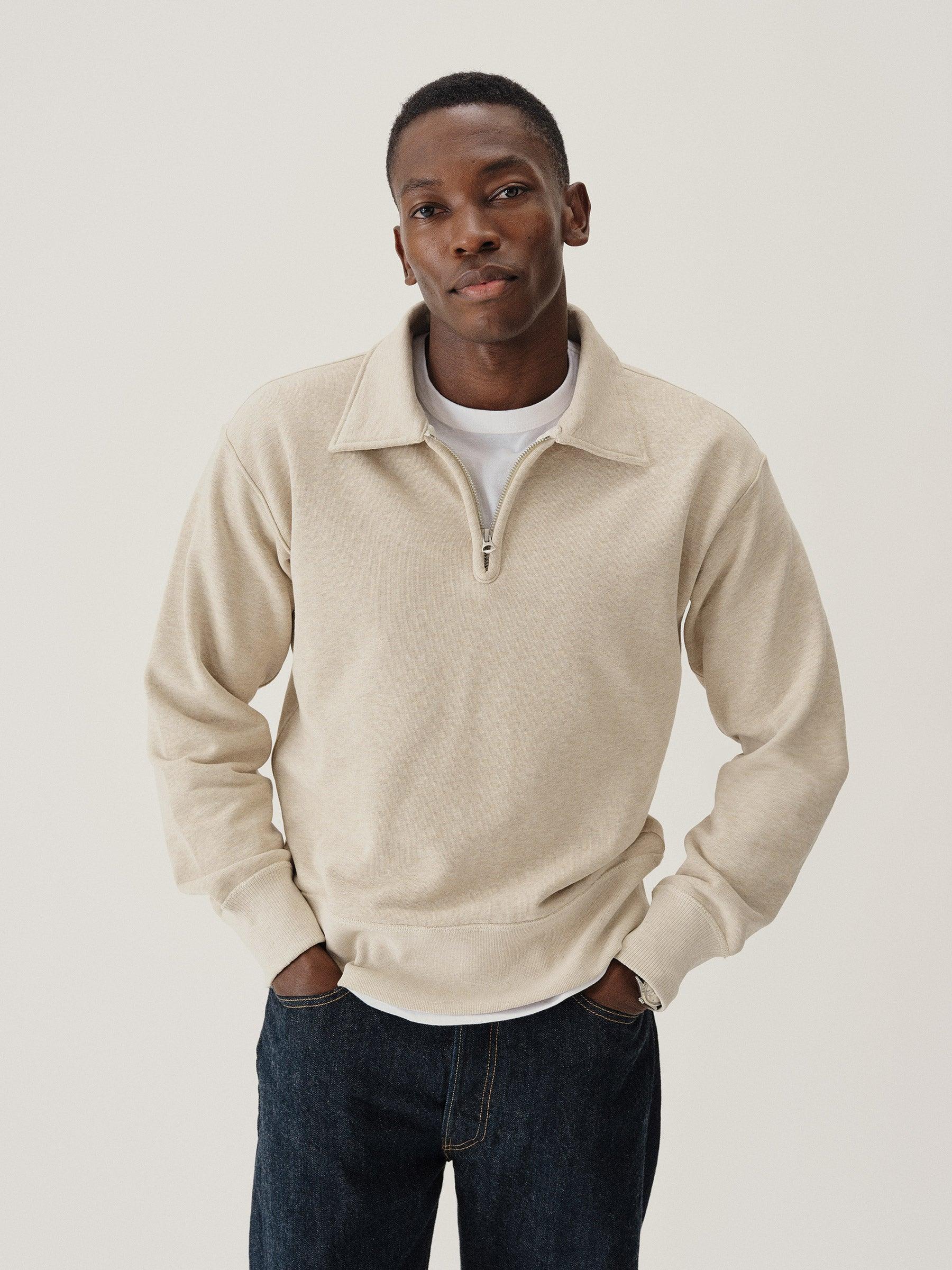 Heather Oat Welterweight Quarter Zip Product Image