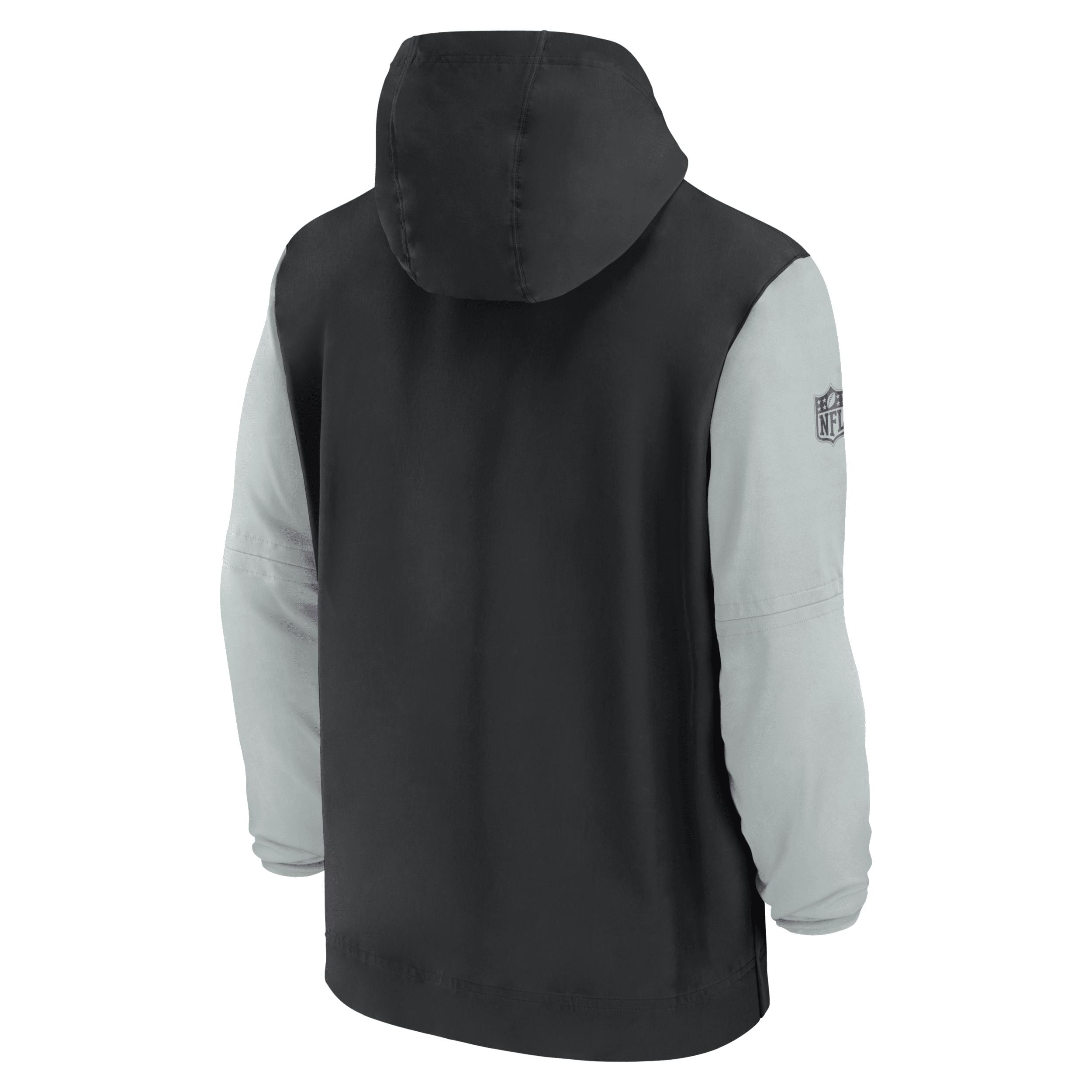 Las Vegas Raiders Sideline Pre-Game Player Nike Mens NFL 1/2-Zip Hooded Jacket | 02EZ056Y8D-50K Product Image