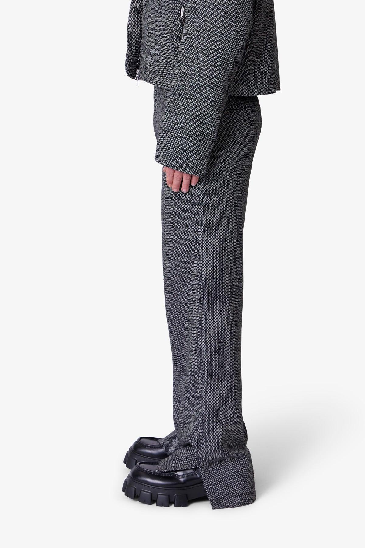 Tweed Trouser Pants - Black/Grey Product Image