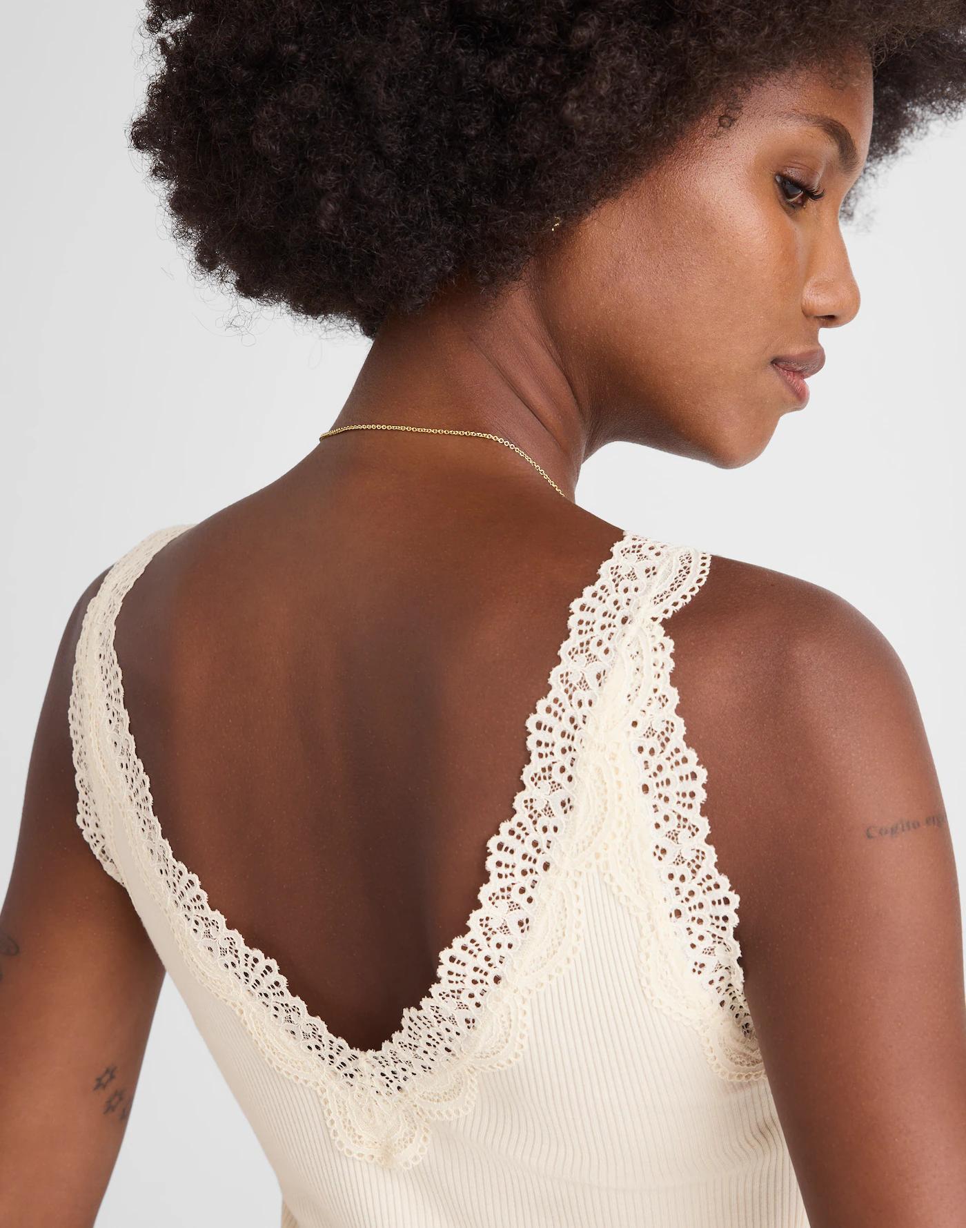 Lace-Trim V-Neck Tank Product Image