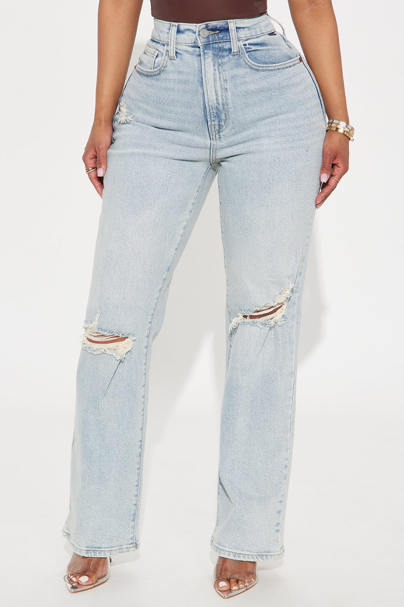 Everyday High Rise Straight Leg Jeans - Light Wash Product Image