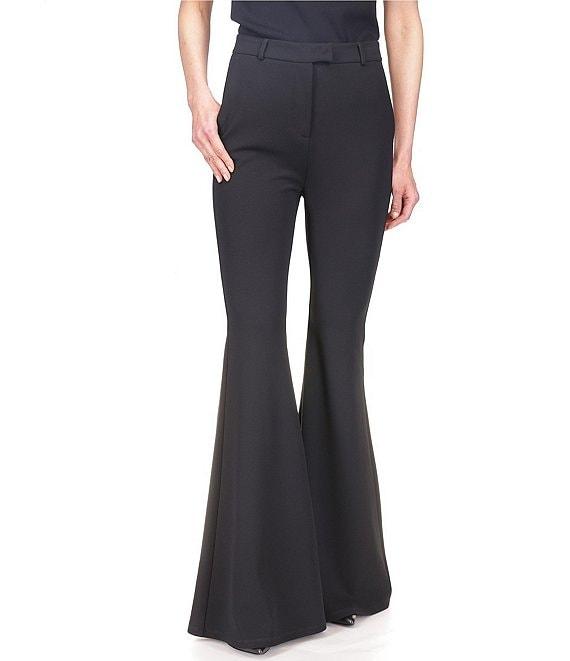Michael Kors Scuba Crepe Flared Leg High Rise Pant Product Image
