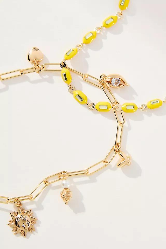 Beaded Charm Anklets, Set of 2 Product Image