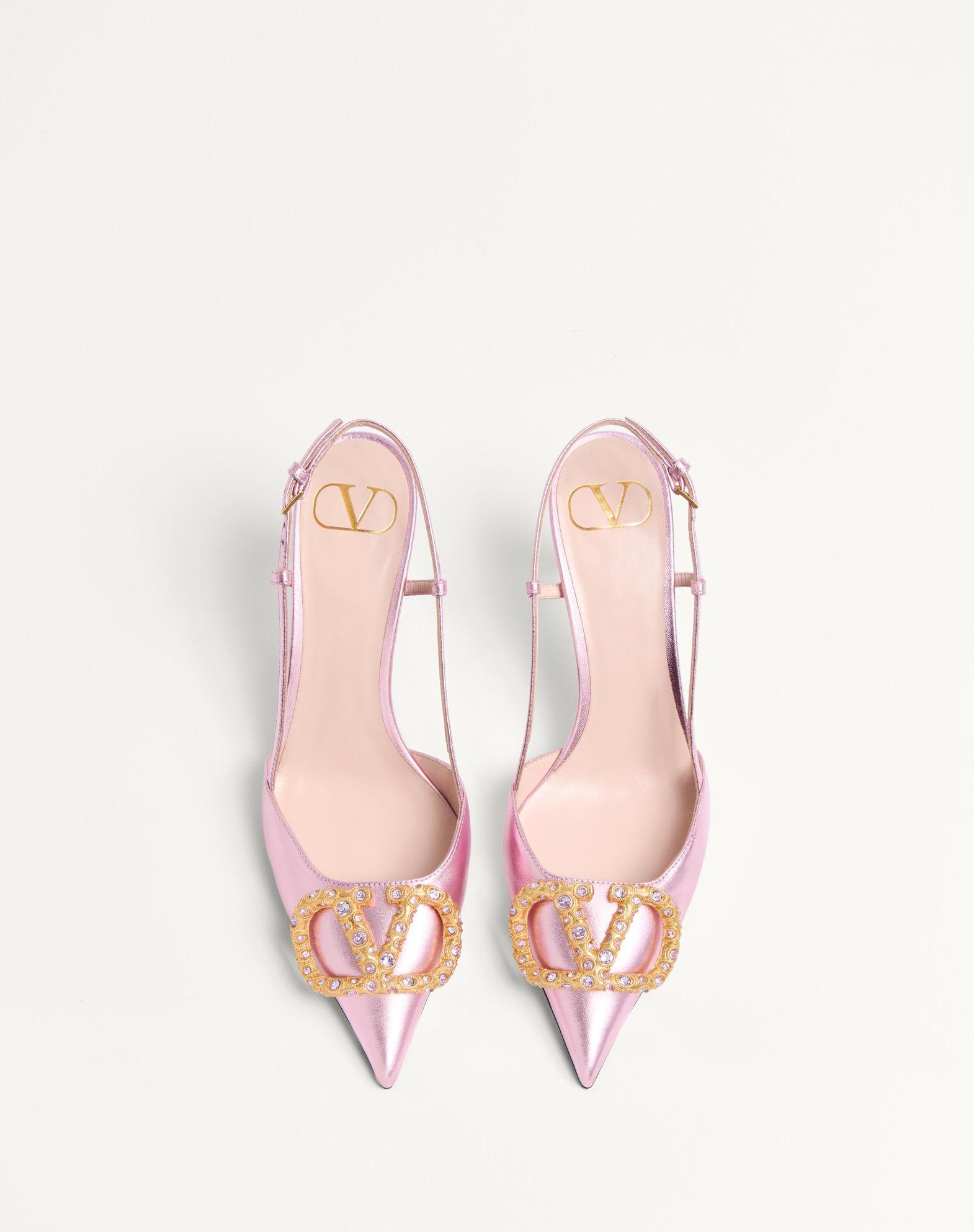 Vlogo Signature Slingback Pump In Laminated Nappa Leather 80Mm Product Image