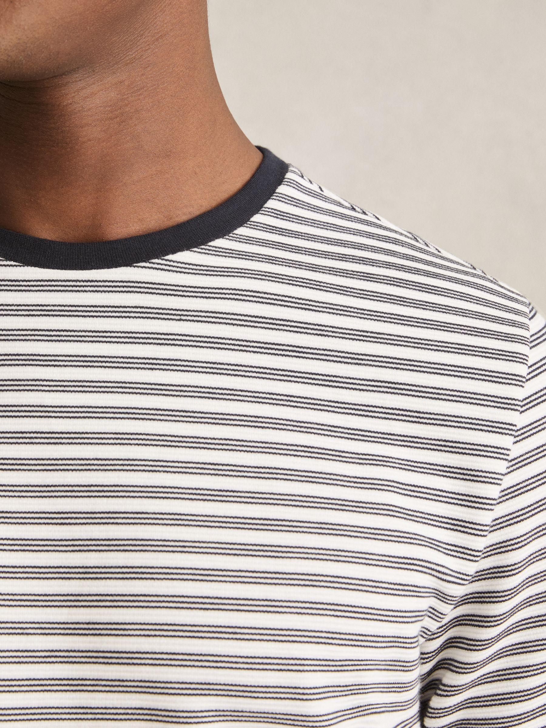 Heavyweight Striped T-Shirt in White/Navy Product Image