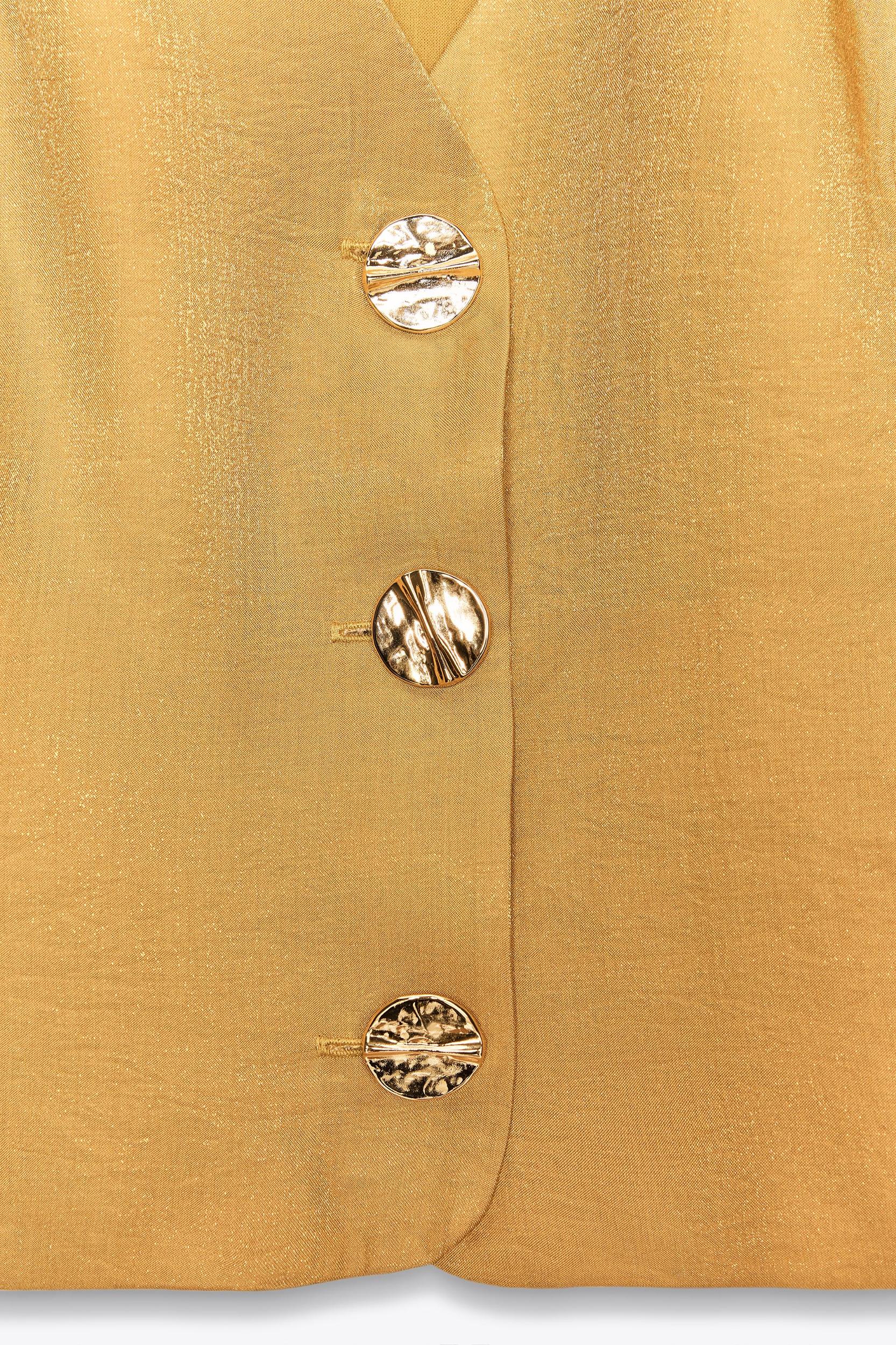 GOLD BUTTON SATIN EFFECT TOP Product Image