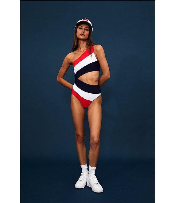 Beach Riot Joyce Color Block One Shoulder One Piece Swimsuit Product Image