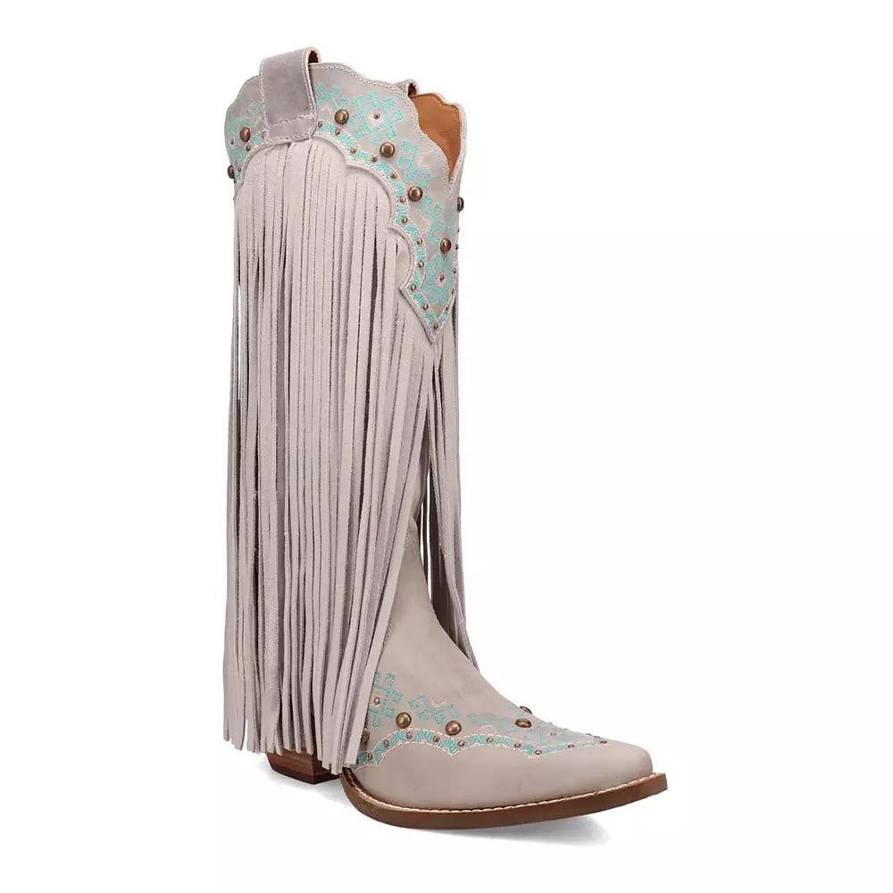 Dingo Tequila Sunrise Women's Suede Boots, Size: 8.5, Off White Product Image