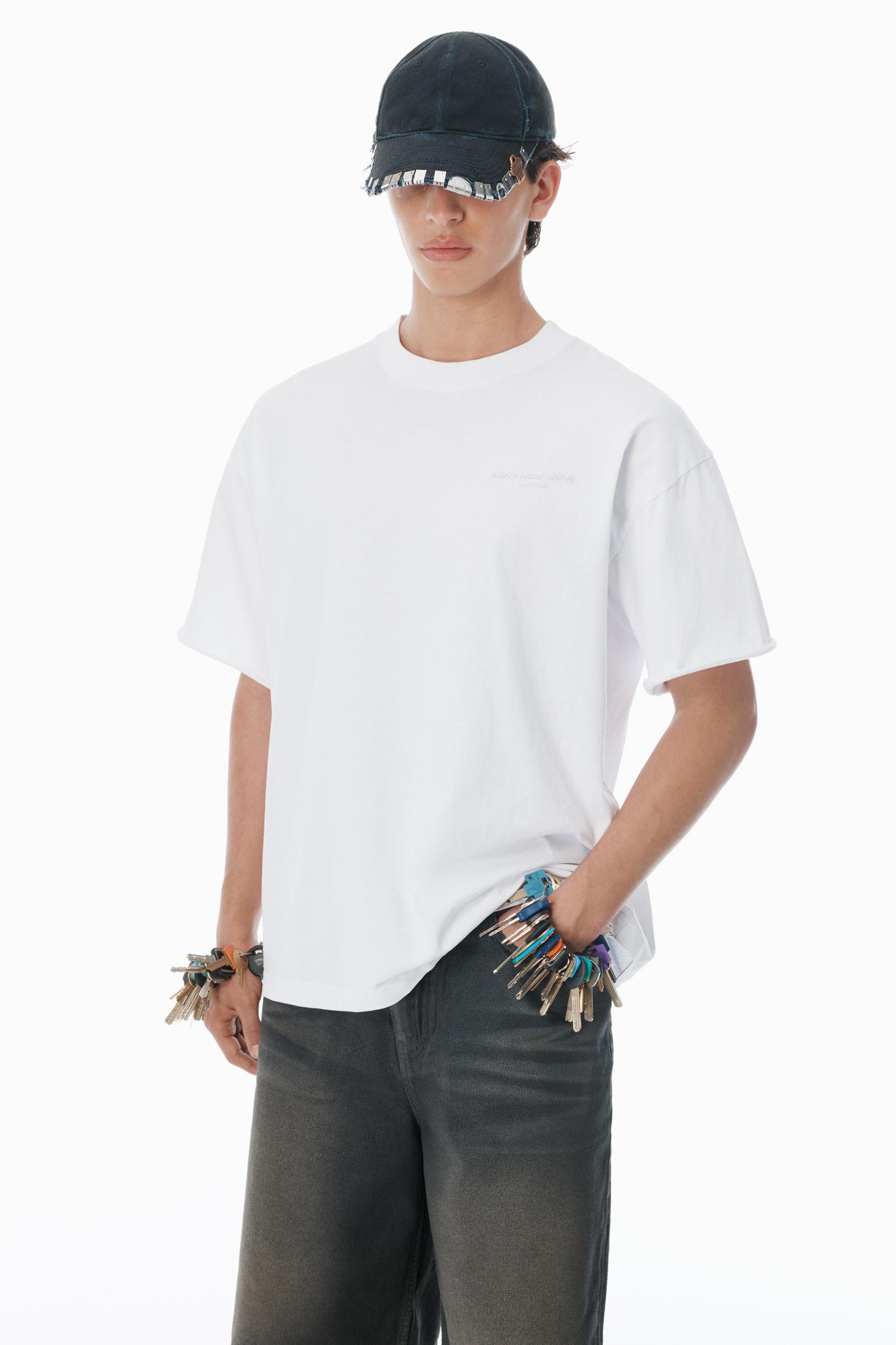 White Cotton Logo T-shirt  Product Image