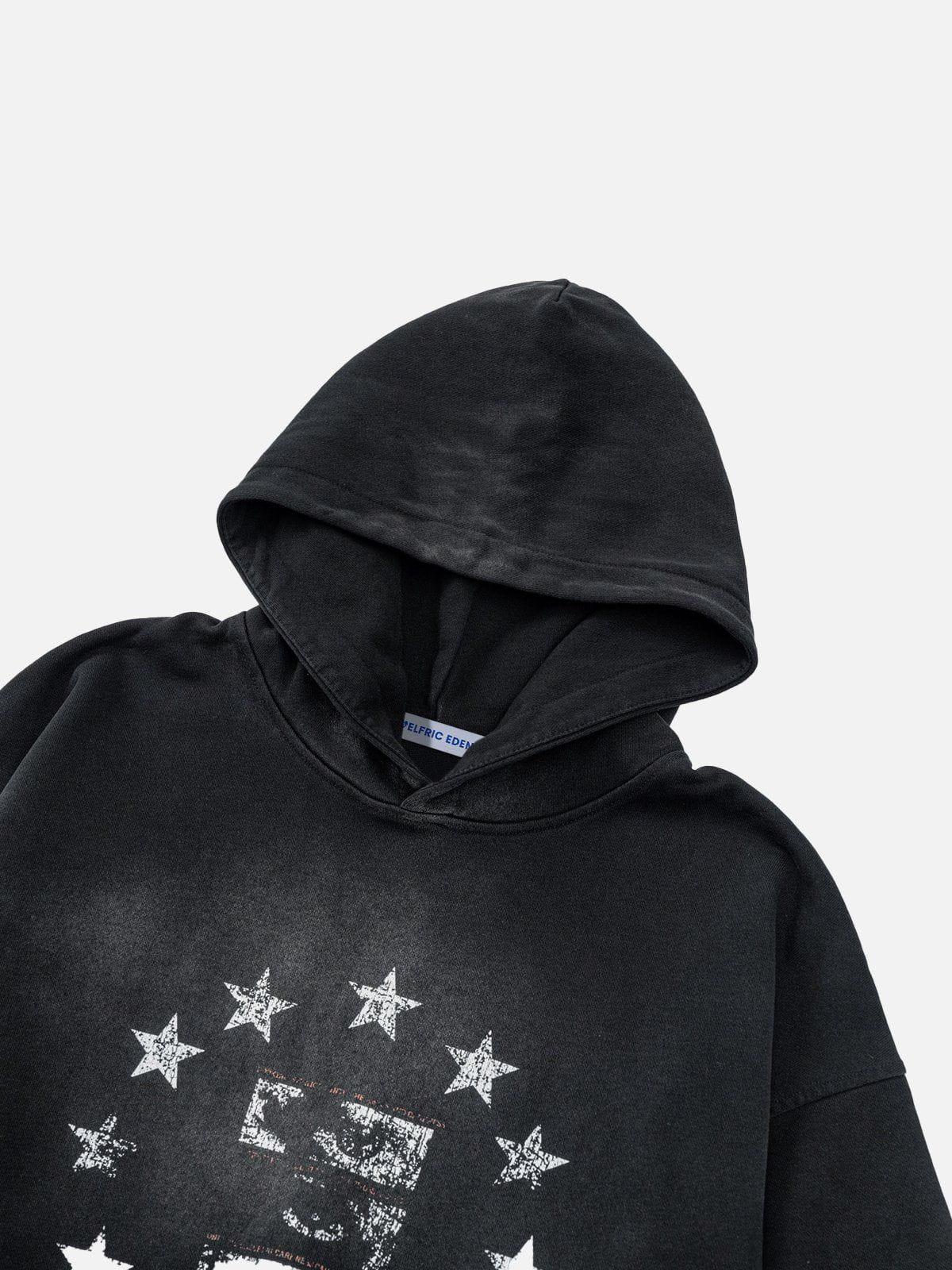 Aelfric Eden Blurring Star Graphic Washed Pullover Hoodie Product Image
