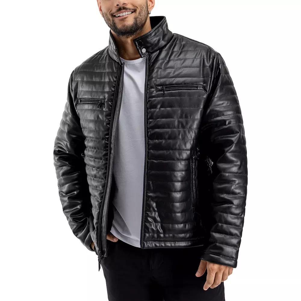 Men's Xray Faux Leather Quilted Jacket,  Product Image