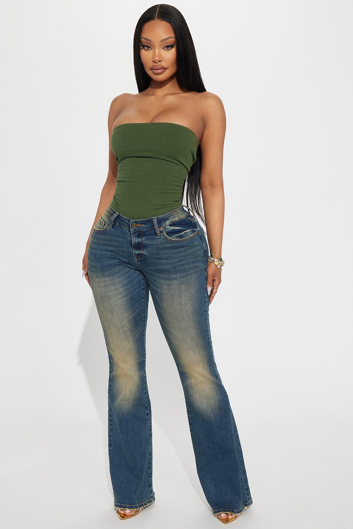 Demi Double Lined Tube Bodysuit - Olive Product Image