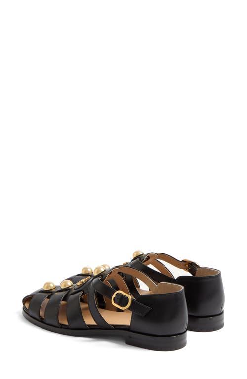 VALENTINO GARAVANI Vlogo Signature Faux-pearl Flat Sandals In Black Product Image