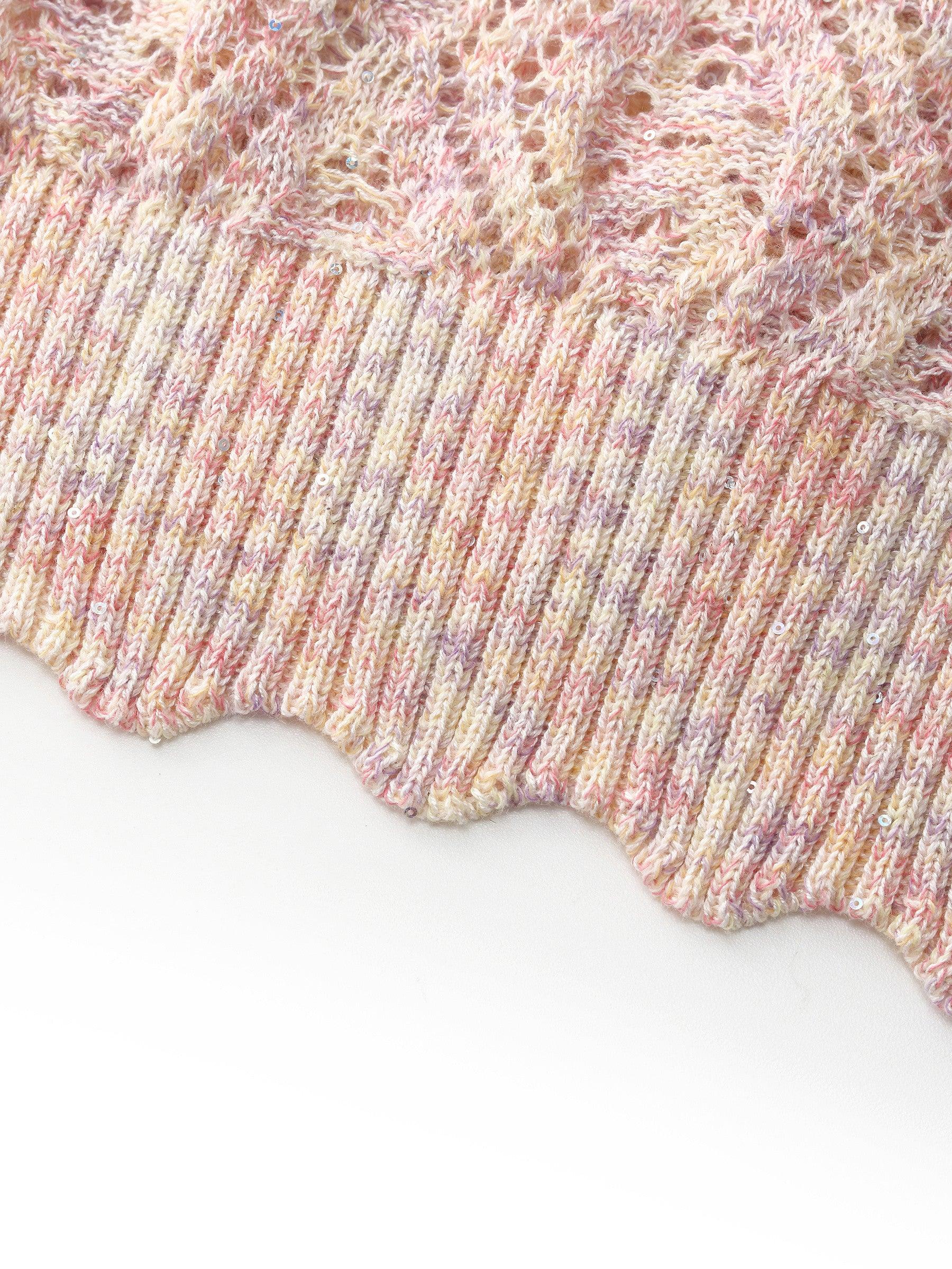 Openwork Sequins Women V-Neck Cardigan Product Image