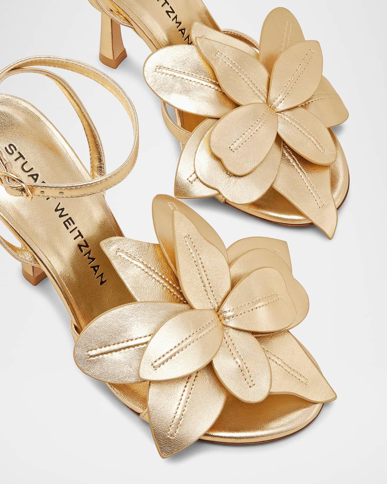 Paradise 100 Flower Metallic Leather Stiletto Sandals Product Image